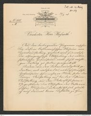 k.k. naturhistorisches Hofmuseum, Intendanzakten 1885-1896 (Hauer), Aktenzahl Z.137/1893, Seite 1